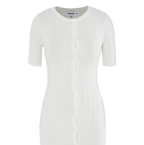 Missguided Ribbed Button Down Bodycon Dress - Picture 2 of 10